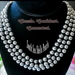 South Sea Shell Pearls-AAA+ 8MM Triple Sranded Dark Gray